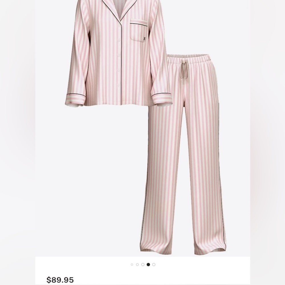 Victoria's Secret Striped Satin Pajama Set XS